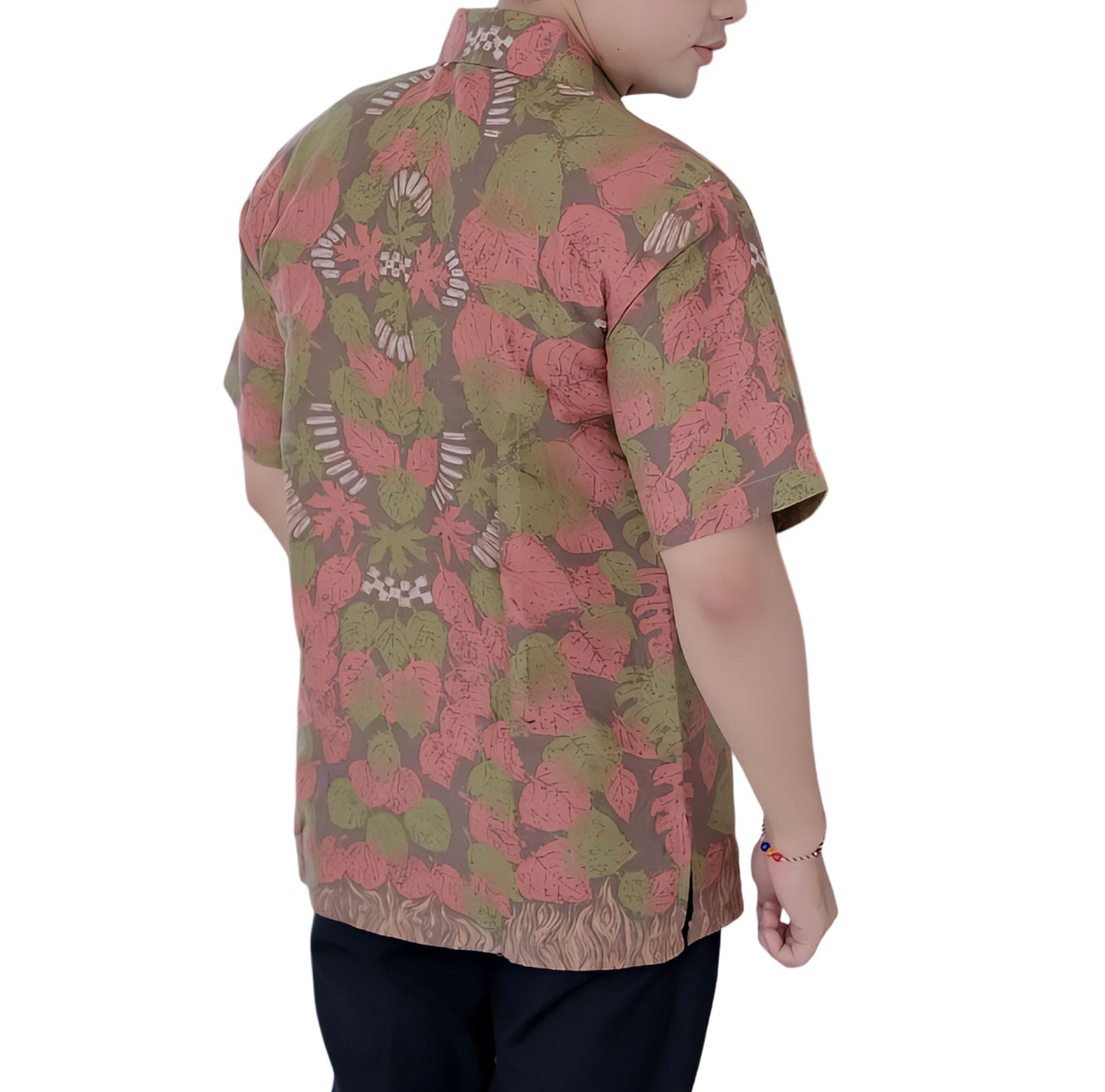 Men's Batik Shirt Green Short Sleeve - Mayora